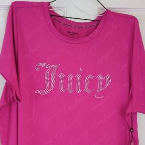 Juicy Couture NWT Vibrant Pink Nite Shirt with Rhinestone Detail